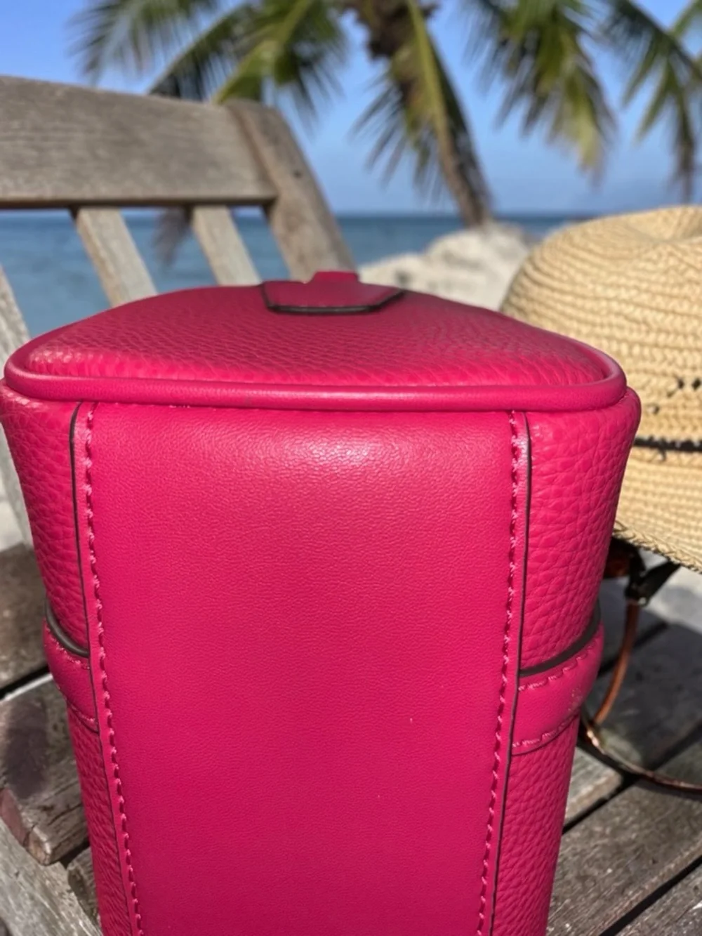 Michael Kors Bedford Small Satchel Pink Pebbled Leather Top Handle Crossbody Bag - Picture 4 of 6